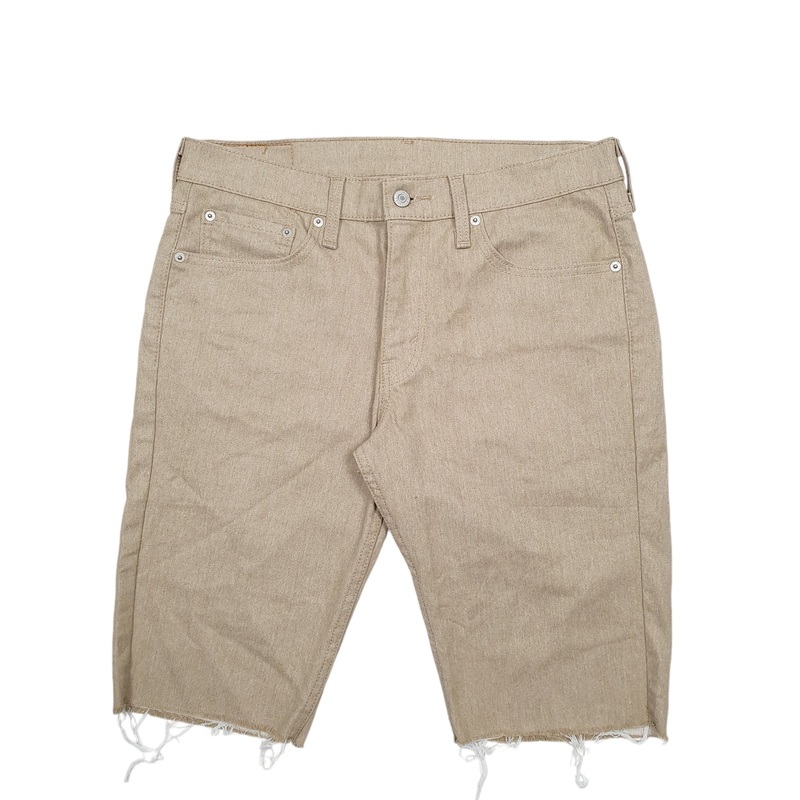 Levis Denim Jeans Jorts Stretch Fit Cut Off Beige Denim Jeans Cotton Blend Shorts W32