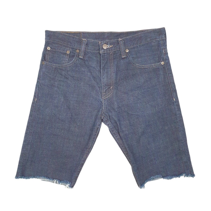 Levis Denim Jeans Jorts 520 Tapered Cut Offs Blue Denim Jeans Cotton Shorts W30