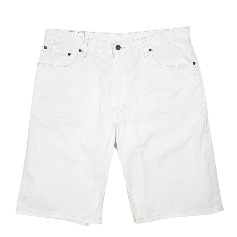 Levis Denim Jeans Jorts 569 Relaxed Baggy White Denim Jeans Cotton Shorts W36