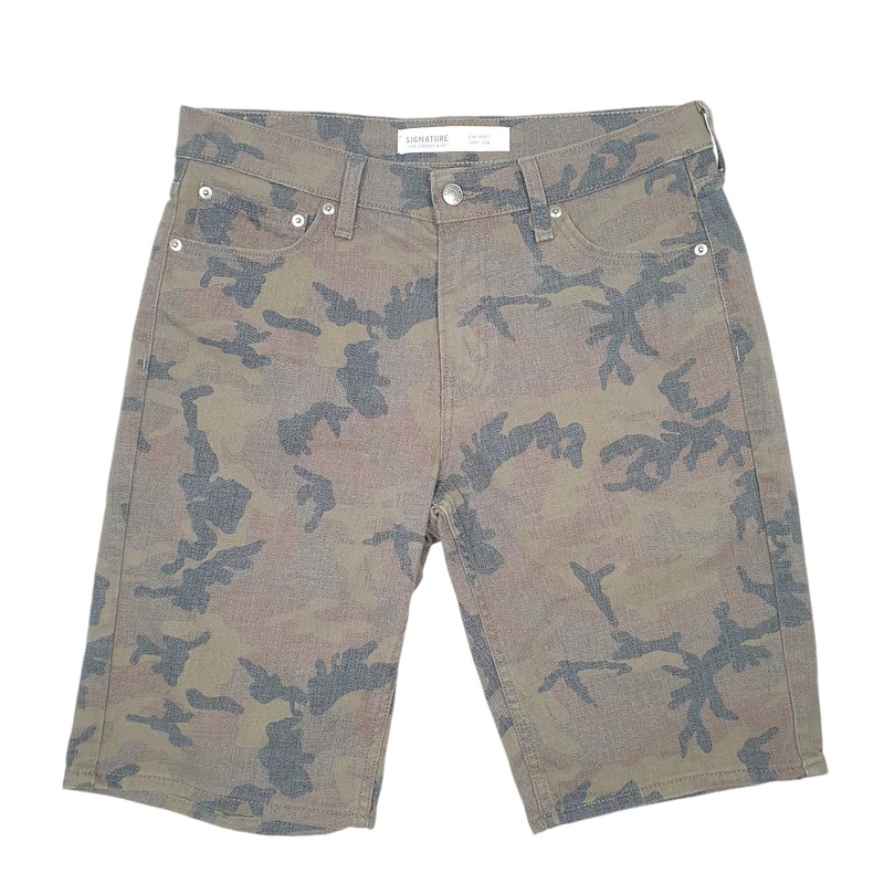 Levis Denim Jeans Jorts Signature Camouflage Cammo Regular Khaki Denim Jeans Cotton Shorts W32
