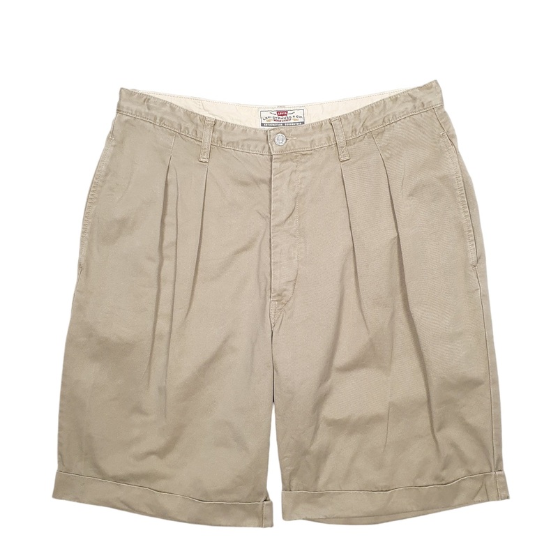 Levis Jorts Pleated Beige Chino Cotton Shorts W34