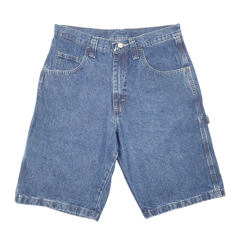 Wrangler Denim Jeans Jorts Baggy Blue Carpenter Cotton Shorts W30