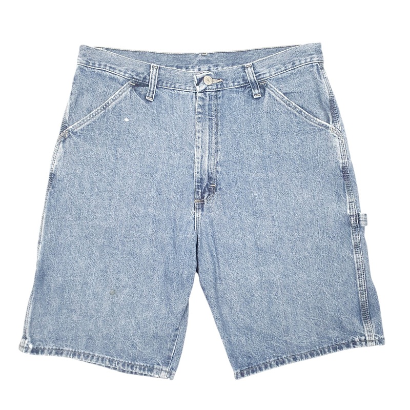 Wrangler Denim Jeans Jorts Baggy Workwear Blue Carpenter Cotton Shorts W32