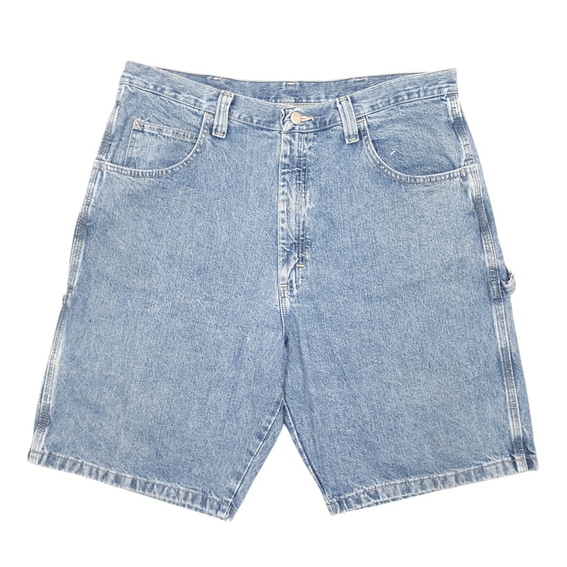 Wrangler Denim Jeans Jorts Baggy Workwear Blue Carpenter Cotton Shorts W36