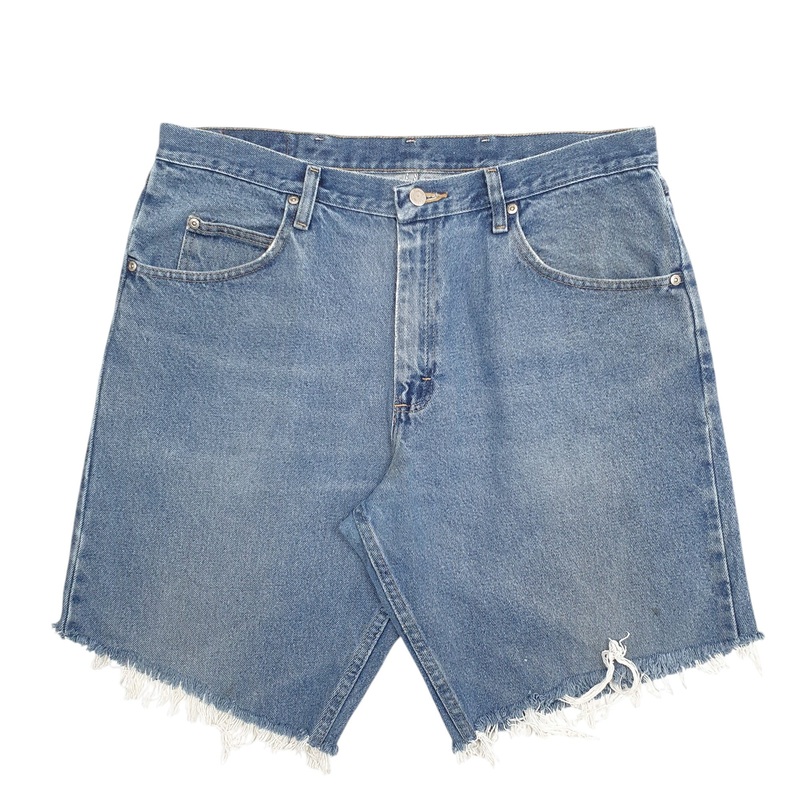 Wrangler Denim Jeans Jorts Cut Off Blue Denim Jeans Cotton Shorts W36