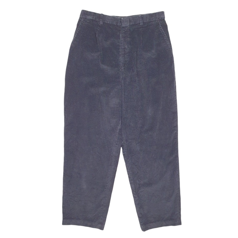 Womens Eddie Bauer Pleated Cords Navy Corduroy Cotton  Trousers UK12